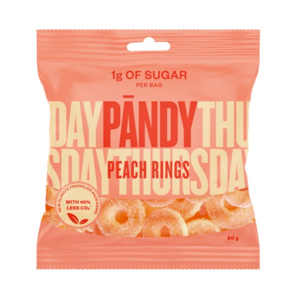 Pändy Candy, Peach Rings, 50 g