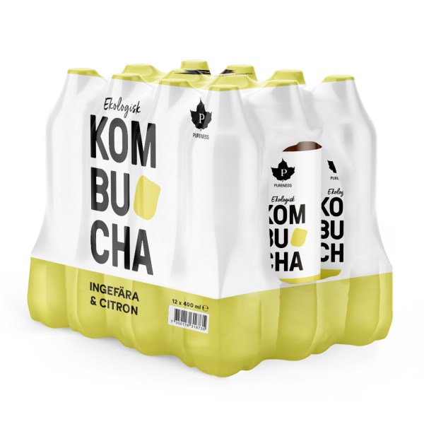 Pureness Kombucha Eko, Ingefära & Citron, 12-pack