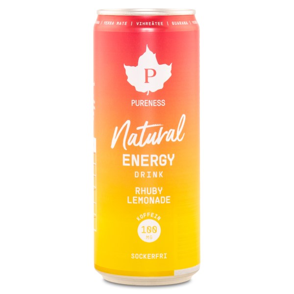 Pureness Natural Energy Drink, Rhuby Lemonade, 330 ml