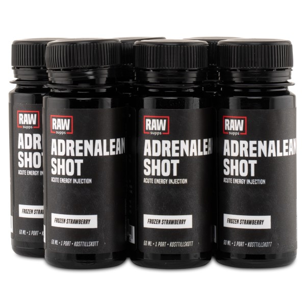 RAW Adrenalean Shot, Frozen Strawberry, 6-pack