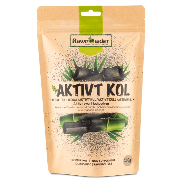 RawPowder Aktivt Kol Pulver, 100 g