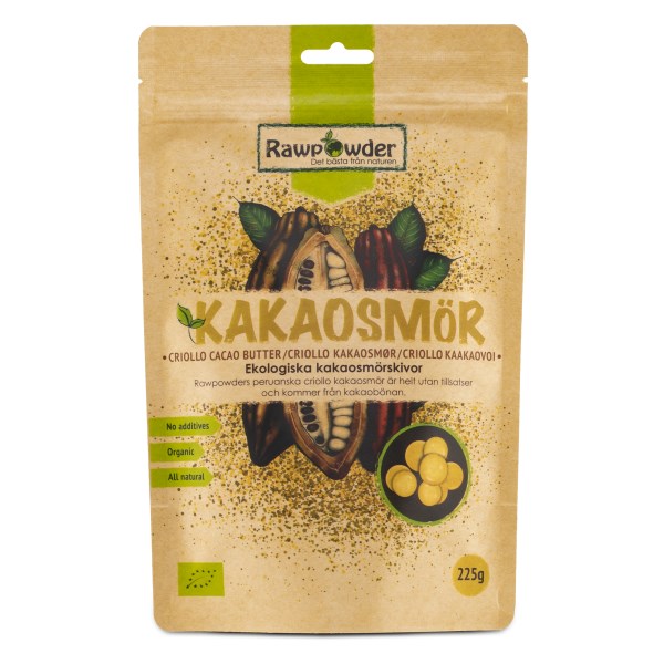 RawPowder Kakaosmör Skivor, 225 g