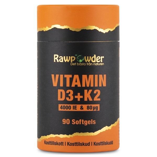 RawPowder Vitamin D3+K2, 90 kaps