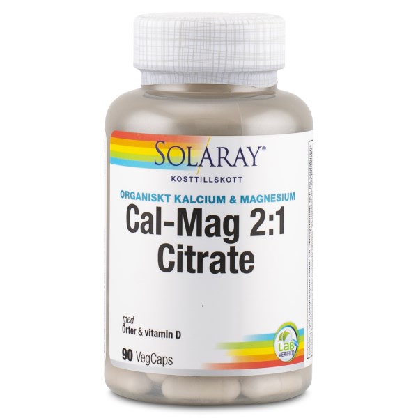 Solaray Cal-Mag 2:1 Citrate, 90 kaps