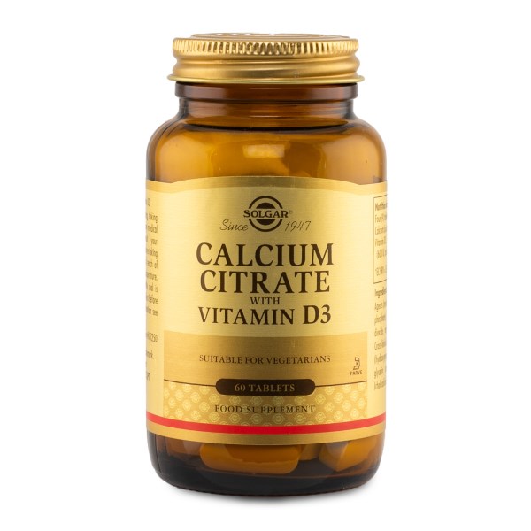 Solgar Kalciumcitrat med Vitamin D3, 60 tabl