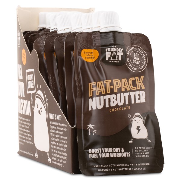 The Friendly Fat Company Fat-Pack Nutbutter, Chocolate, 12-pack