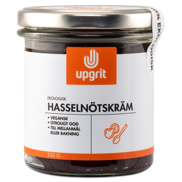 Upgrit Hasselnötskräm EKO, 330 g