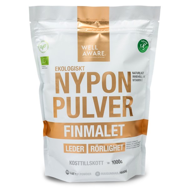 WellAware Nyponpulver Finmalet, 1000 g