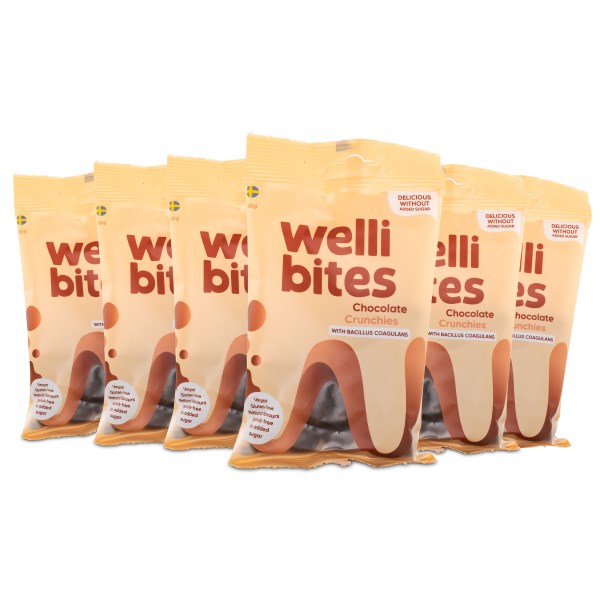 Wellibites Chocolate Crunchies, 6-pack