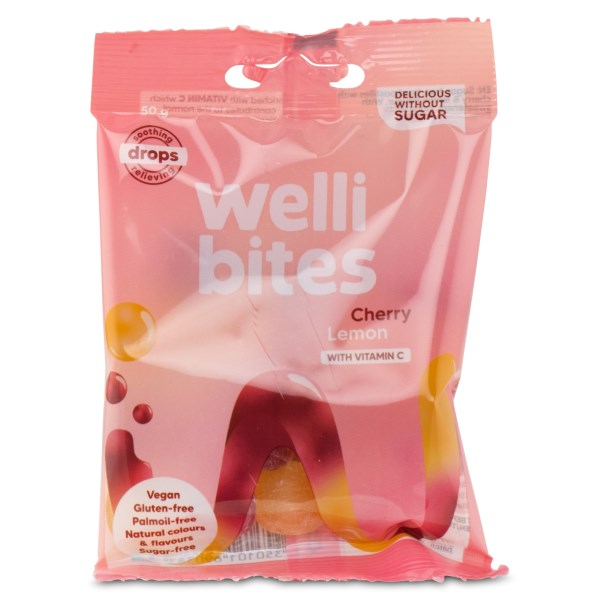 Wellibites Drops med Vitamin C, Cherry & Lemon, 50 g