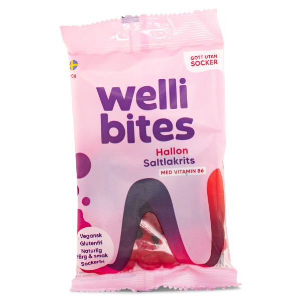 Wellibites Hallon & Saltlakrits, 70 g