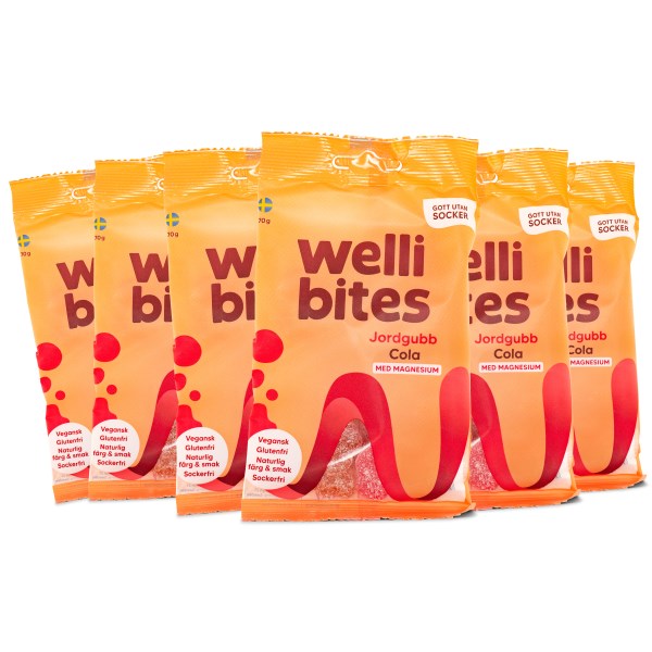 Wellibites Jordgubb & Cola, 6-pack