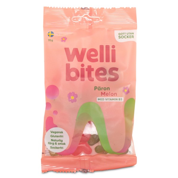 Wellibites Päron & Melon, 70 g