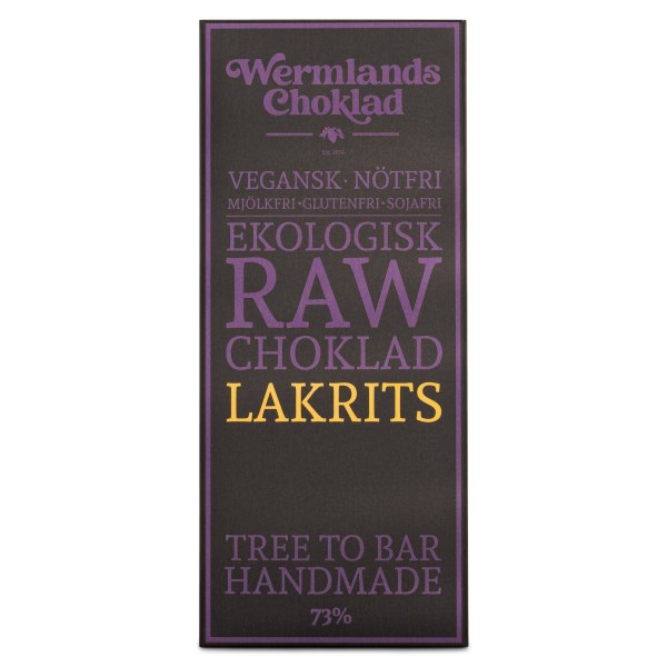 WermlandsChoklad Rawchoklad EKO, 50 g, Lakrits