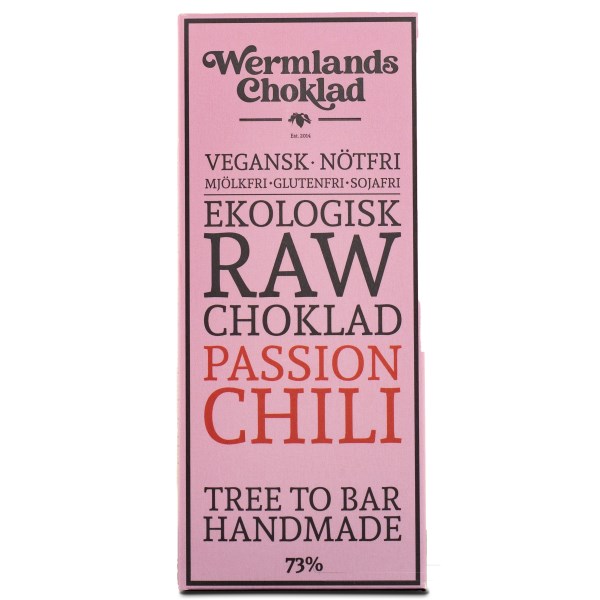 WermlandsChoklad Rawchoklad EKO, 50 g, Passion & Chili