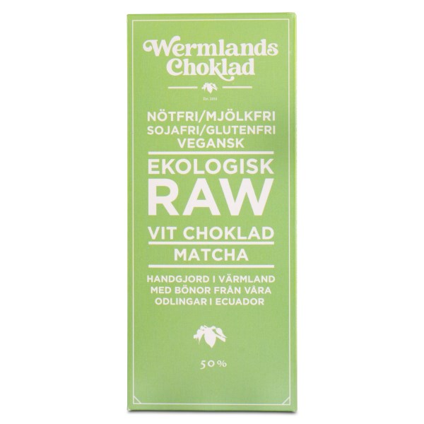 WermlandsChoklad Rawchoklad Vit, Matcha, 50 g